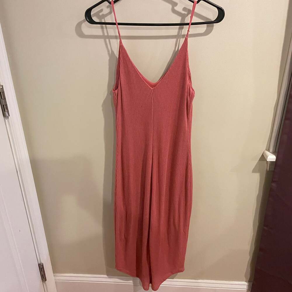 Express Rib Knit Salmon Dress Size Medium - Picture 3 of 4